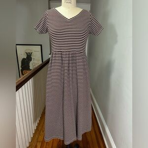 90’s Black and Brown Striped Dress S